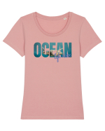 Ocean  Tricou mânecă scurtă guler larg fitted Damă Expresser