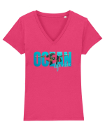 Ocean  Tricou mânecă scurtă guler V Damă Evoker