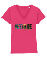 Nature Tricou mânecă scurtă guler V Damă Evoker