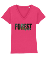 Forest  Tricou mânecă scurtă guler V Damă Evoker