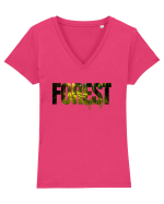 Forest  Tricou mânecă scurtă guler V Damă Evoker