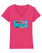 Ibiza  Tricou mânecă scurtă guler V Damă Evoker
