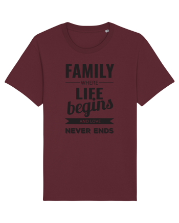 Tricou familist Burgundy