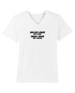 Skilled Labor black Tricou mânecă scurtă guler V Bărbat Presenter