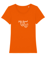 Fake brand  Tricou mânecă scurtă guler larg fitted Damă Expresser
