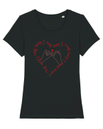 I love you Tricou mânecă scurtă guler larg fitted Damă Expresser