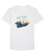 New York  Tricou mânecă scurtă guler larg Bărbat Skater