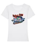 Tokyo  Tricou mânecă scurtă guler larg fitted Damă Expresser