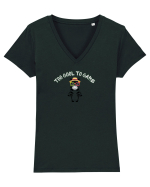 Too cool to care  Tricou mânecă scurtă guler V Damă Evoker