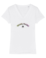 Too cool to care  Tricou mânecă scurtă guler V Damă Evoker