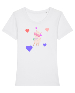 Lama Tricou mânecă scurtă guler larg fitted Damă Expresser