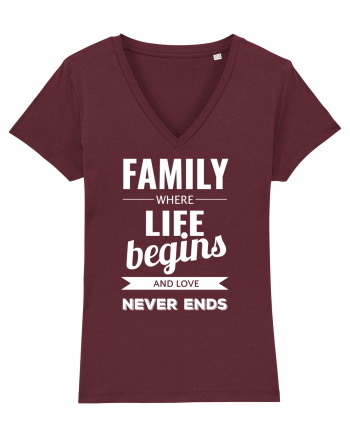 Tricou familist Burgundy