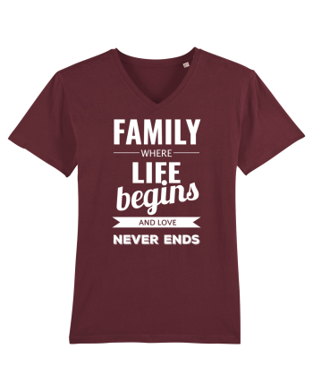 Tricou familist Burgundy