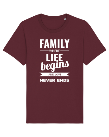 Tricou familist Burgundy
