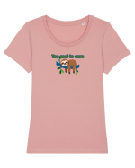 Too cool to care  Tricou mânecă scurtă guler larg fitted Damă Expresser