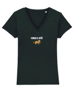 Lenea e artă  Tricou mânecă scurtă guler V Damă Evoker