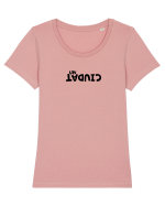 Un ciudat (negru) Tricou mânecă scurtă guler larg fitted Damă Expresser