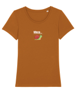 Viteza...melcului  Tricou mânecă scurtă guler larg fitted Damă Expresser