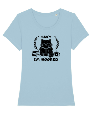 Can’t I’m Booked – Pisică iubitoare de cărți Sky Blue