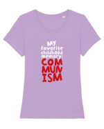 My favourite childhood memory: Communism (white) Tricou mânecă scurtă guler larg fitted Damă Expresser