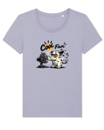 Cool Fan – Cățel amuzant care se răcorește la ventilator Tricou mânecă scurtă guler larg fitted Damă Expresser