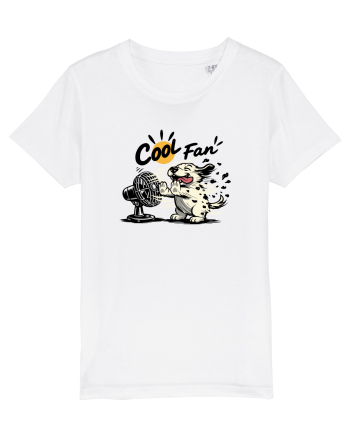 Cool Fan – Cățel amuzant care se răcorește la ventilator White