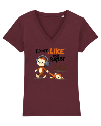 I Don’t Like Your Playlist – Maimuță amuzantă cu mesaj funny Burgundy