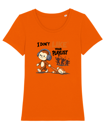 I Don’t Like Your Playlist – Maimuță amuzantă cu mesaj funny Bright Orange
