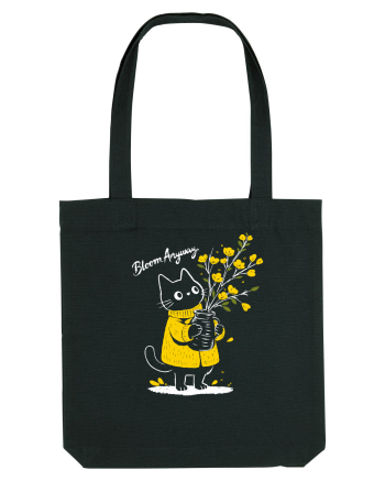 Bloom Anyway – Pisică drăguță cu flori galbene Black