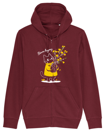 Bloom Anyway – Pisică drăguță cu flori galbene Burgundy