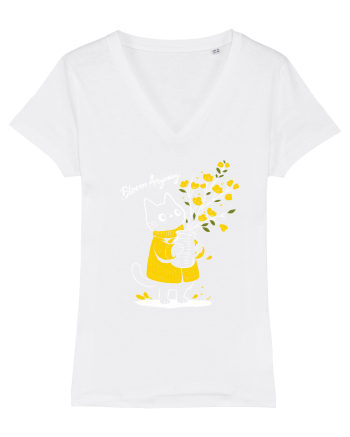 Bloom Anyway – Pisică drăguță cu flori galbene White
