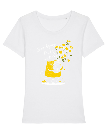 Bloom Anyway – Pisică drăguță cu flori galbene White