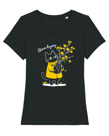 Bloom Anyway – Pisică drăguță cu flori galbene Black