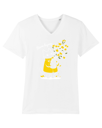 Bloom Anyway – Pisică drăguță cu flori galbene White