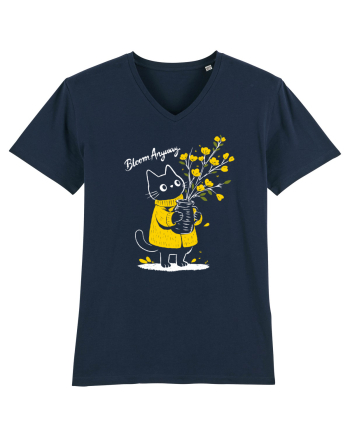 Bloom Anyway – Pisică drăguță cu flori galbene French Navy