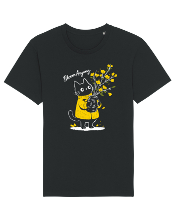 Bloom Anyway – Pisică drăguță cu flori galbene Tricou mânecă scurtă Unisex Rocker
