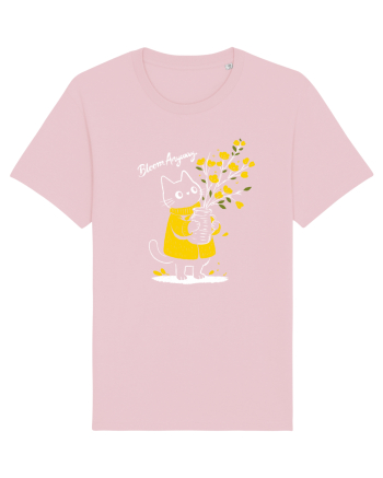 Bloom Anyway – Pisică drăguță cu flori galbene Cotton Pink