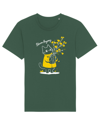 Bloom Anyway – Pisică drăguță cu flori galbene Bottle Green