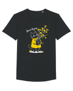 Bloom Anyway – Pisică drăguță cu flori galbene Tricou mânecă scurtă guler larg Bărbat Skater