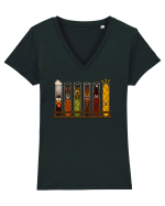 Cartoon Experiments – Laborator haotic cu personaje funny Tricou mânecă scurtă guler V Damă Evoker