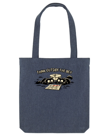 Think Outside The Box – Funny Cat Strategy Shirt Midnight Blue