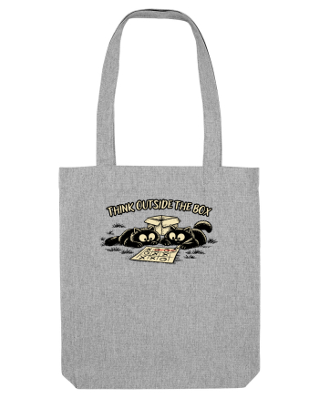 Think Outside The Box – Funny Cat Strategy Shirt Heather Grey
