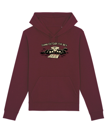 Think Outside The Box – Funny Cat Strategy Shirt Burgundy
