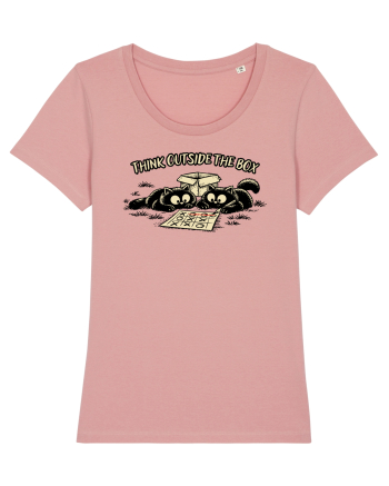Think Outside The Box – Funny Cat Strategy Shirt Canyon Pink