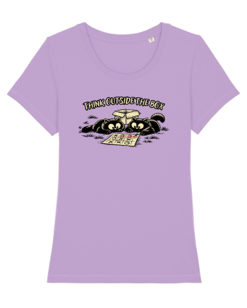 Think Outside The Box – Funny Cat Strategy Shirt Lavender Dawn