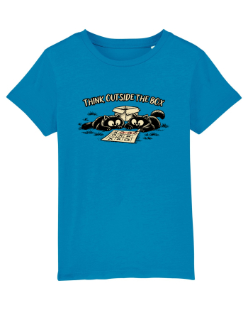 Think Outside The Box – Funny Cat Strategy Shirt Azur