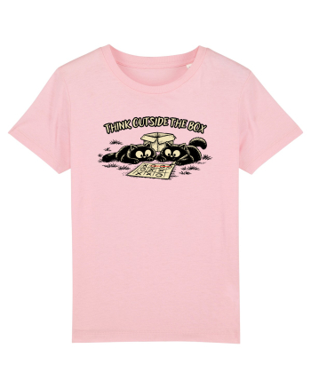 Think Outside The Box – Funny Cat Strategy Shirt Cotton Pink