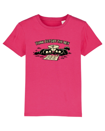 Think Outside The Box – Funny Cat Strategy Shirt Raspberry