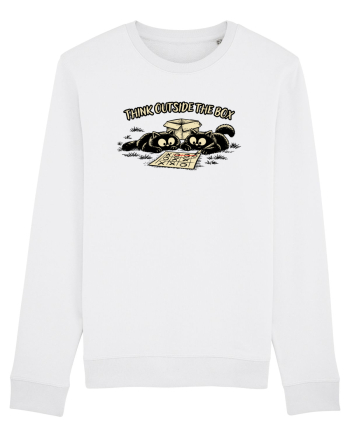 Think Outside The Box – Funny Cat Strategy Shirt White