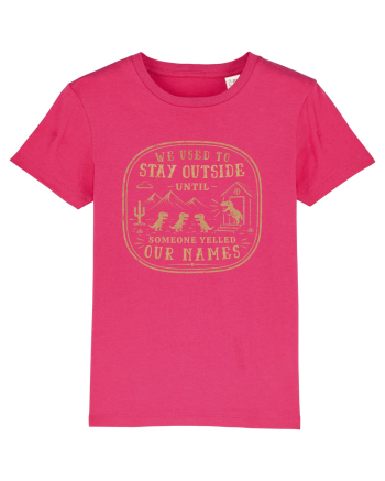 We Used To Stay Outside – Funny Dinosaur Retro Shirt Raspberry